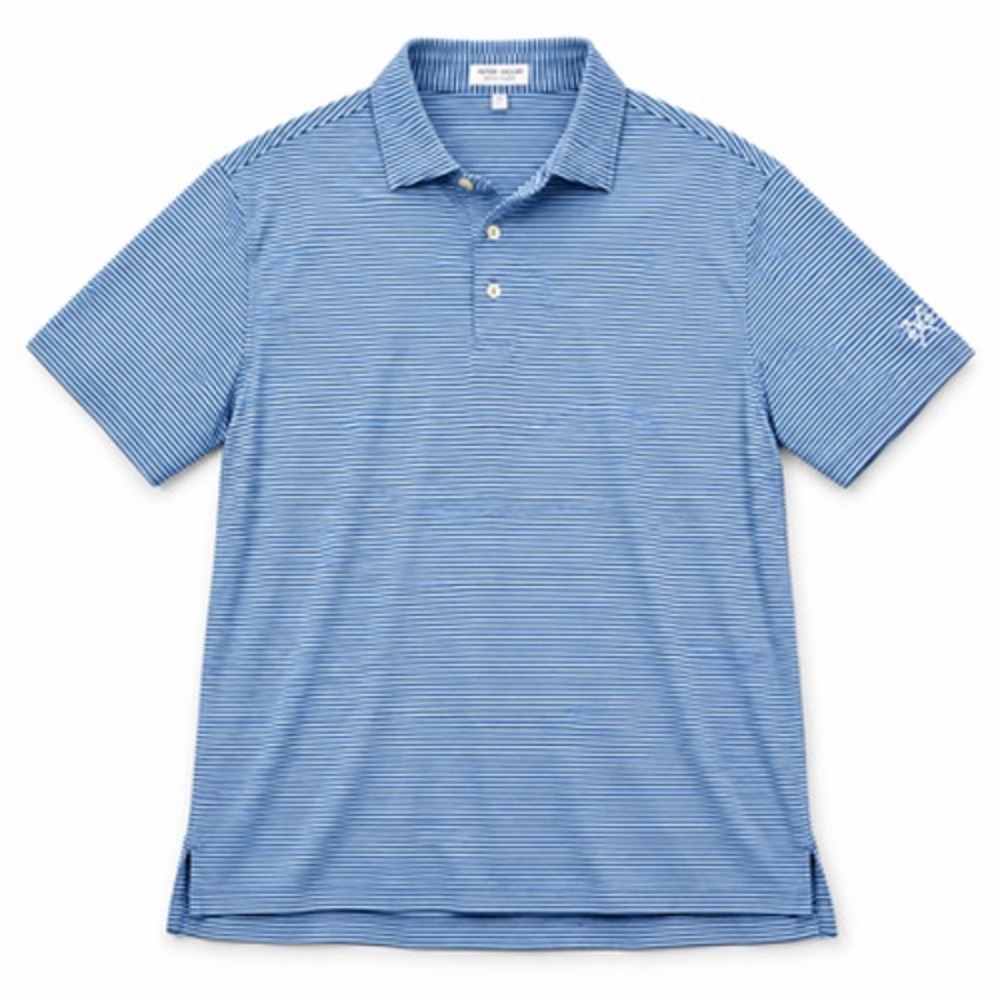 Peter Millar Mens 2XL Blue Striped Summer Comfort Golf Polo Shirt